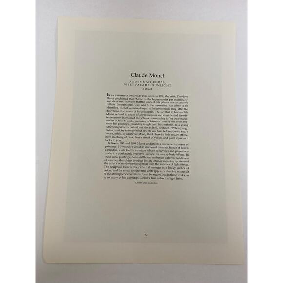 Claude Monet, Woman Seated under the Willows, Print, Book Page, Painting - Picture 2 of 2